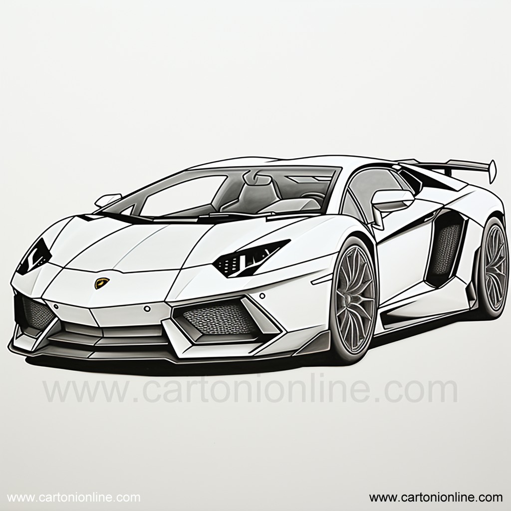 Desenho 01 de Lamborghini para imprimir e colorir