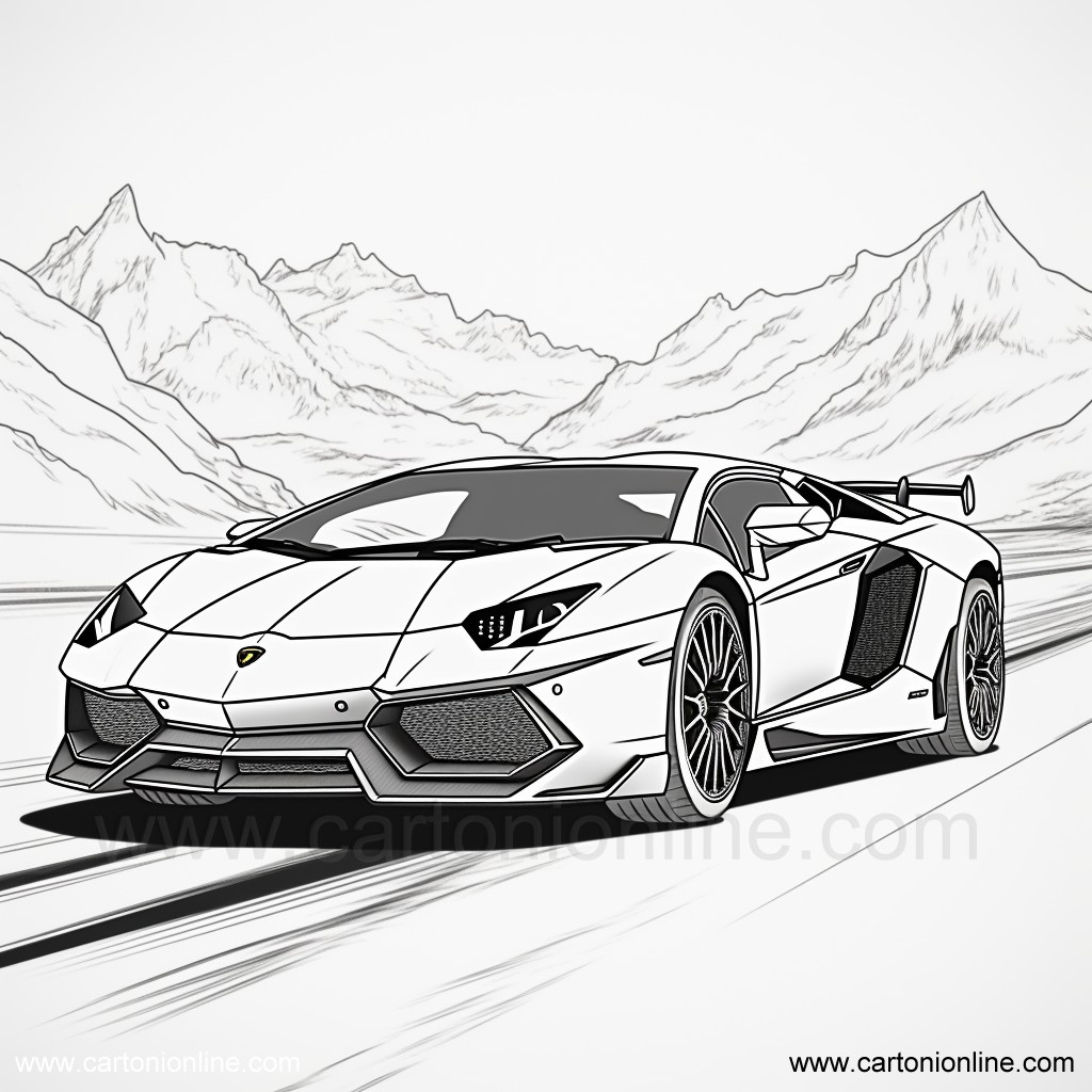 Ausmalbilder Lamborghini 02  zum Drucken und Frben