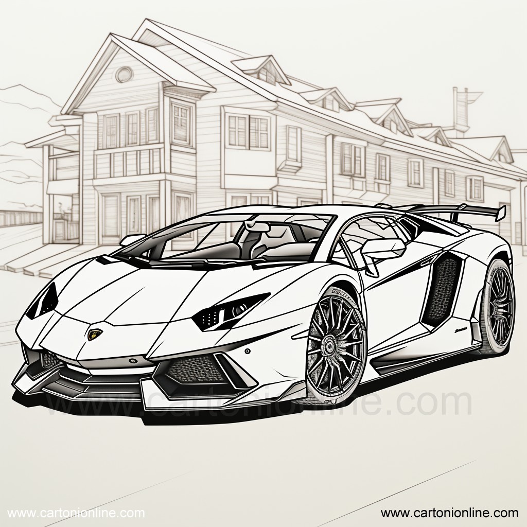 Desenho 04 de Lamborghini para imprimir e colorir