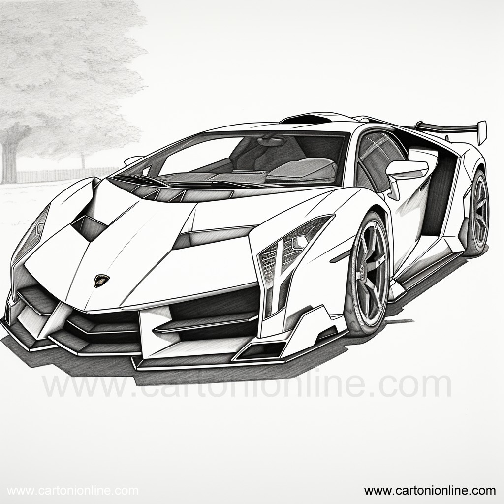 Dibujo 07 de Lamborghini para imprimir y colorear