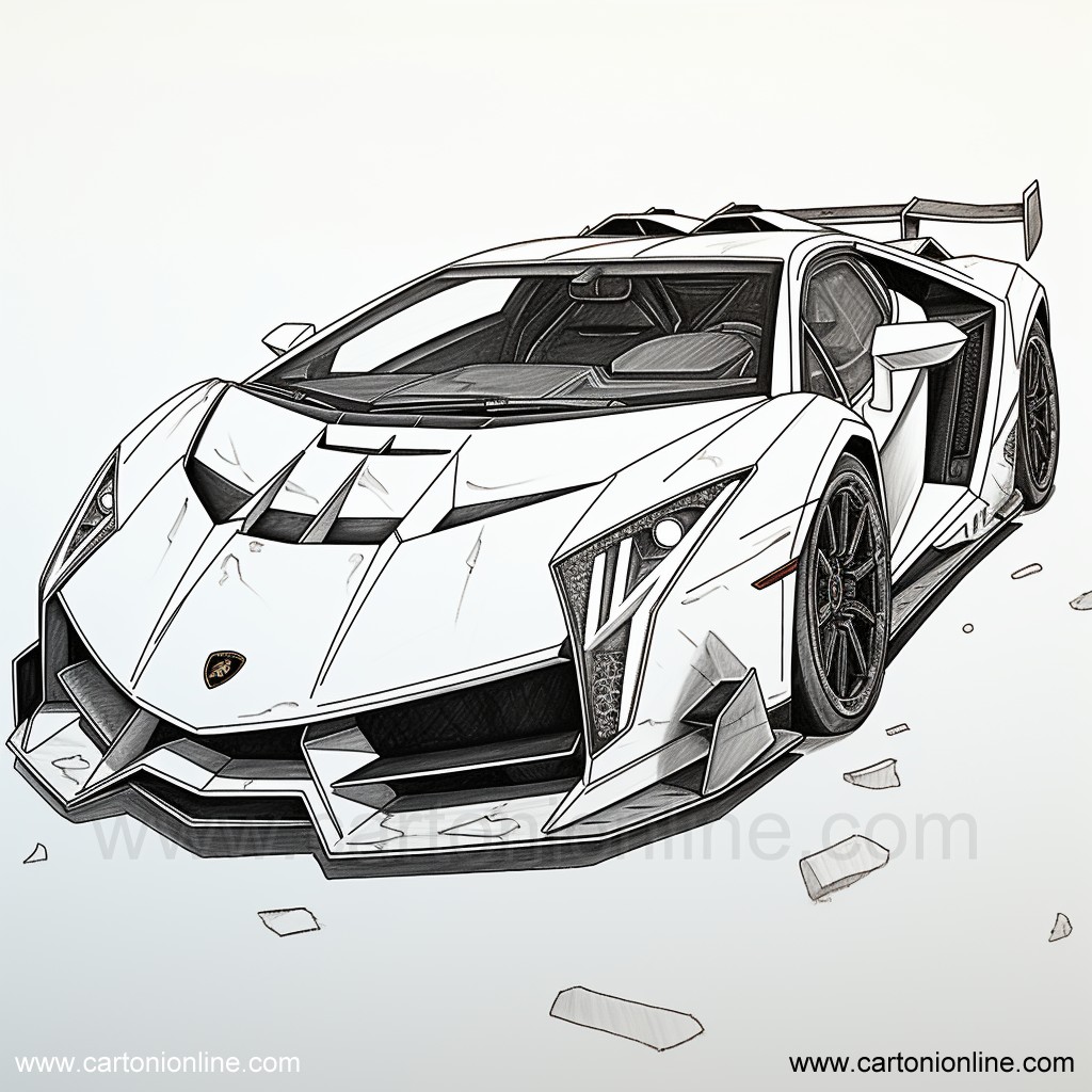 Desenho 08 de Lamborghini para imprimir e colorir