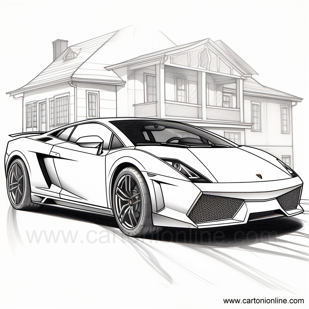 Disegno 09 di Lamborghini da stampare e colorare