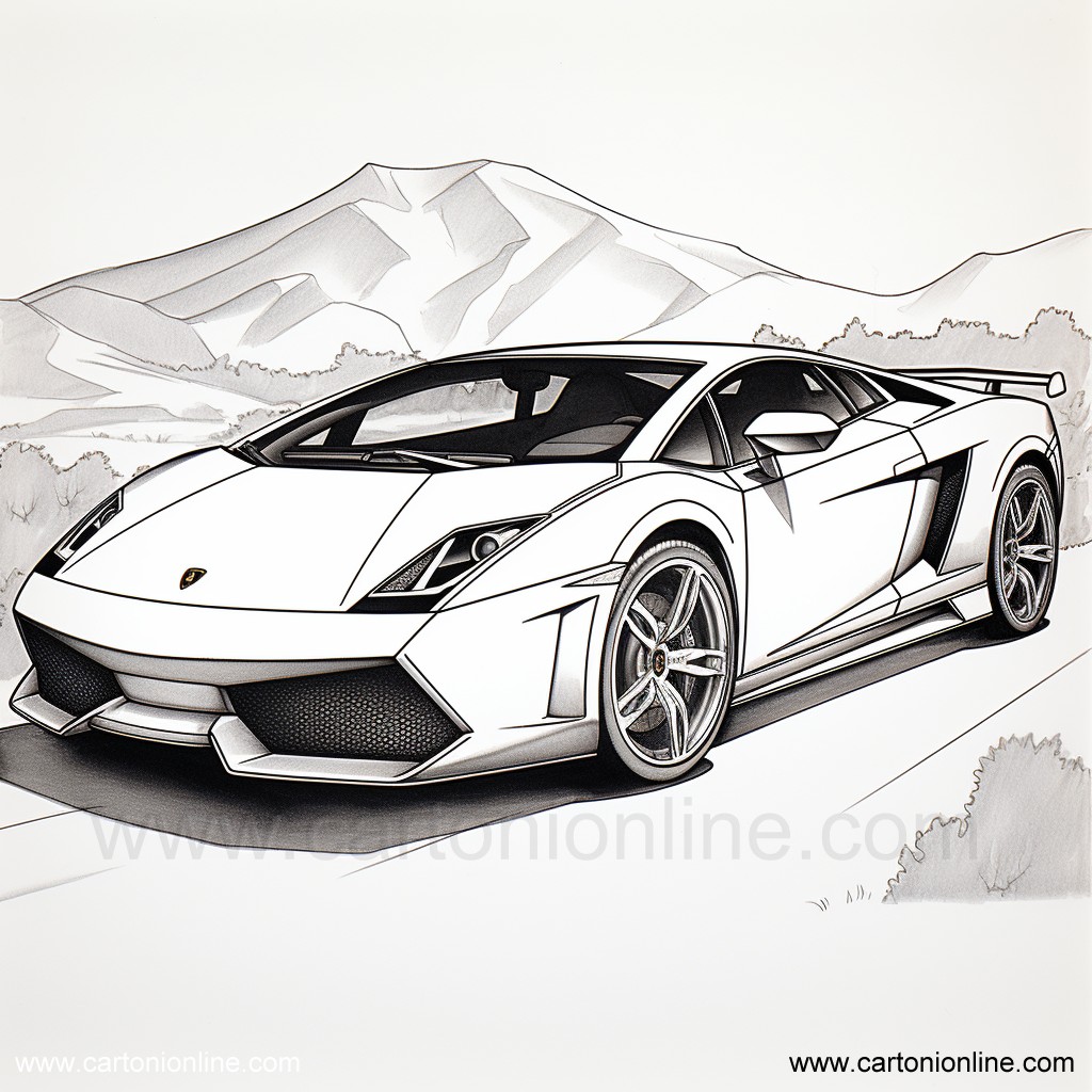 Desenho 10 de Lamborghini para imprimir e colorir