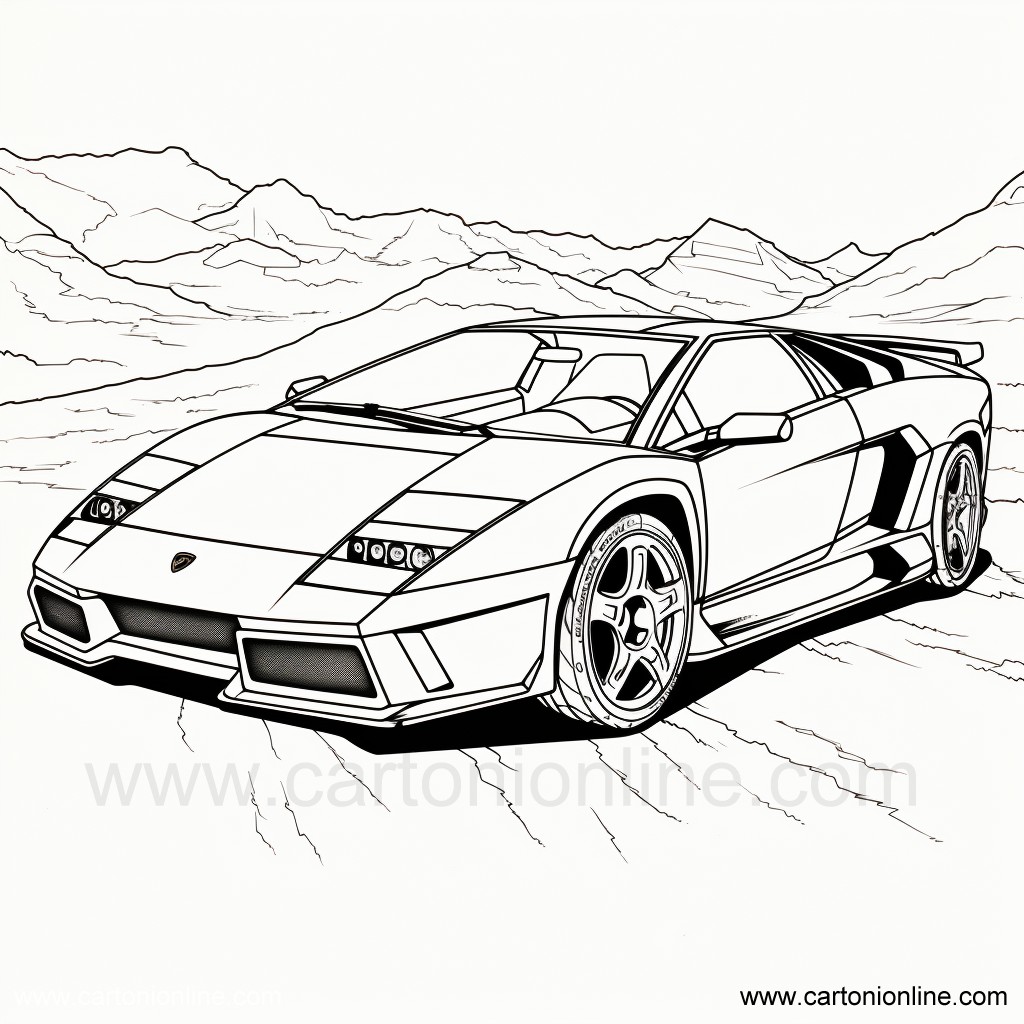 Disegno 14 di Lamborghini da stampare e colorare