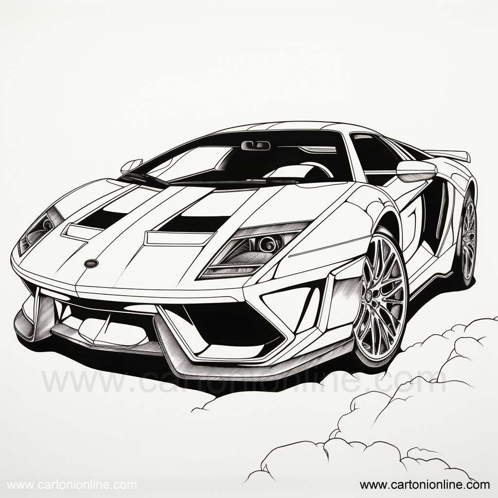 Disegno 17 di Lamborghini da stampare e colorare