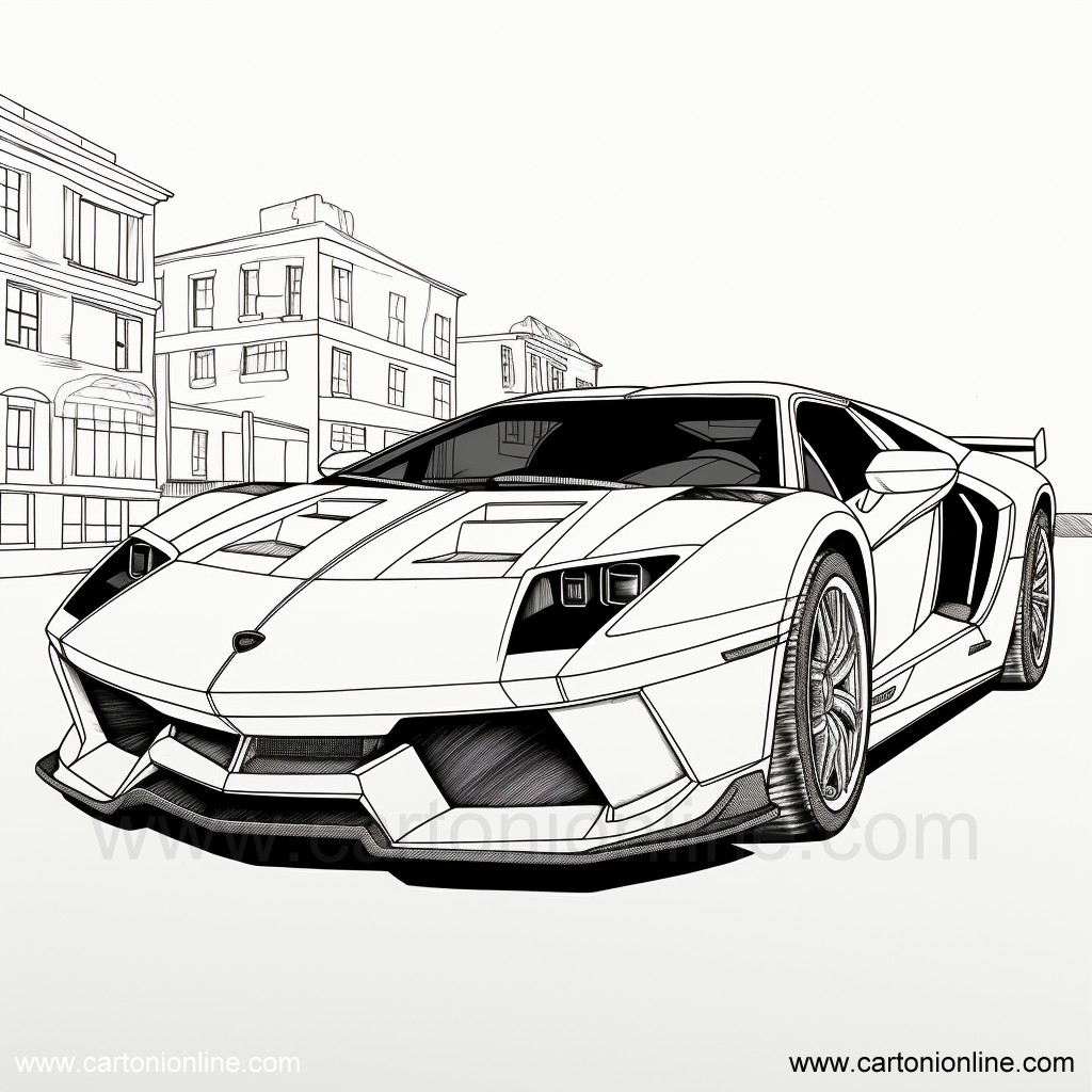 Desenho 18 de Lamborghini para imprimir e colorir