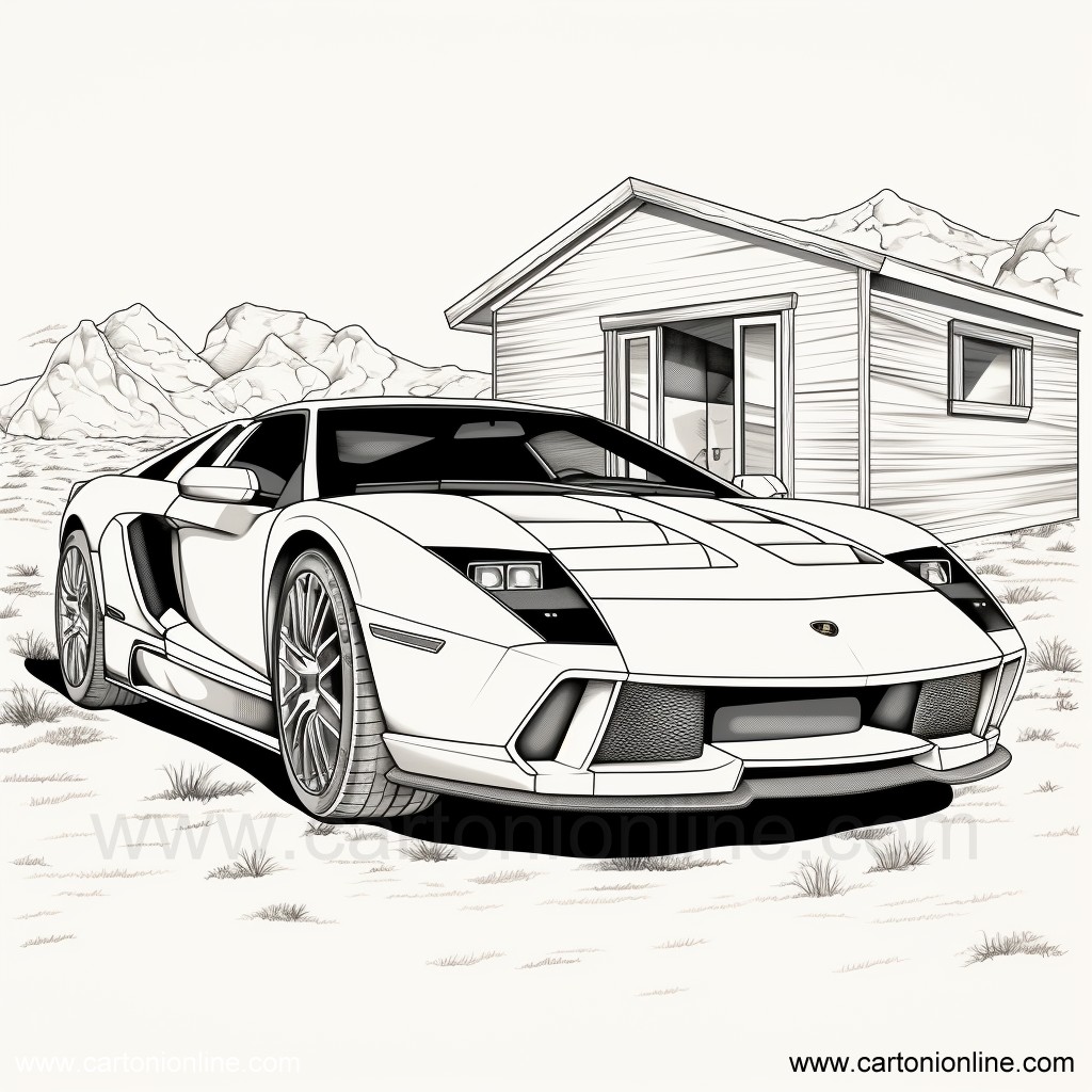 Disegno 19 di Lamborghini da stampare e colorare