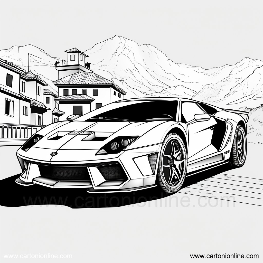 Desenho 20 de Lamborghini para imprimir e colorir