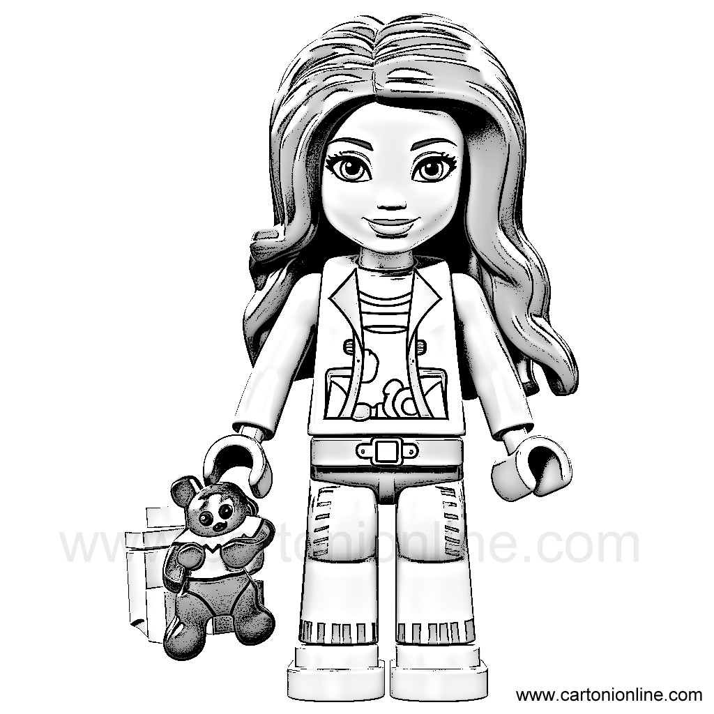 Dibujo 01 de Lego Friends para imprimir y colorear