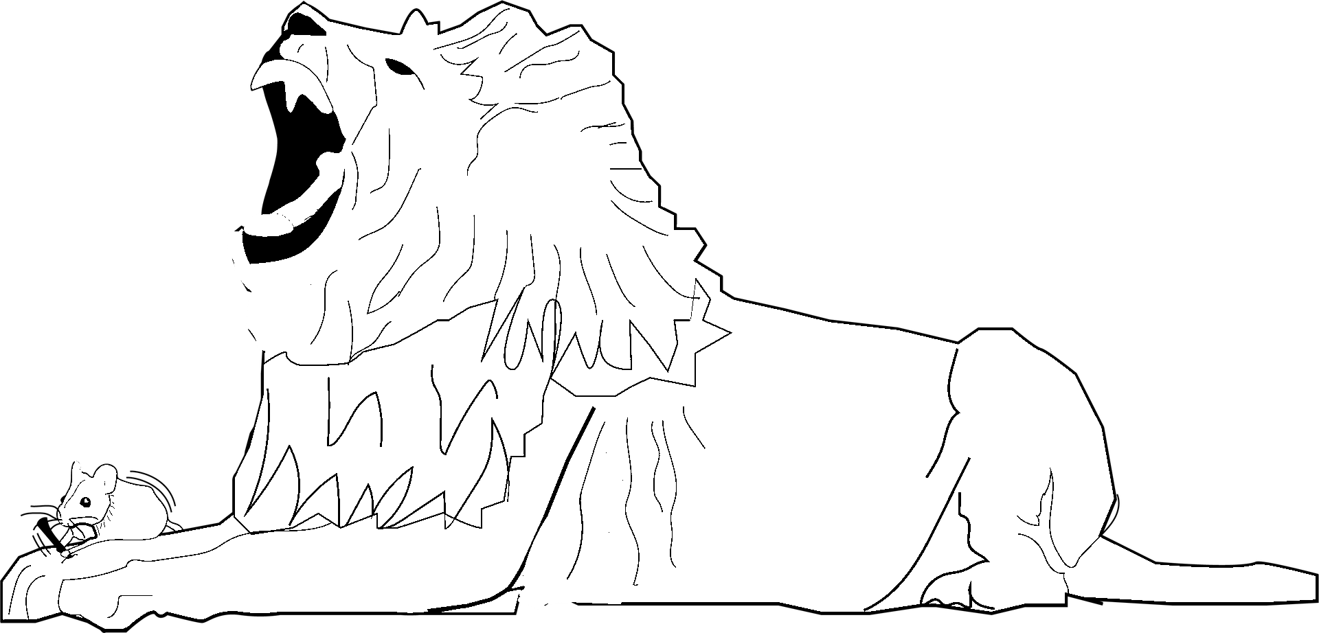 Disegno da colorare di un leone in stile realistico