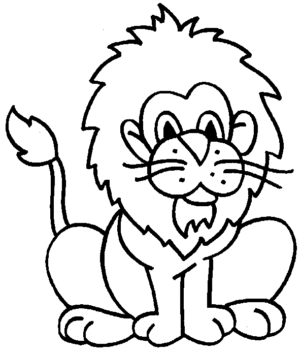 Dibujo 1 de leones para imprimir y colorear