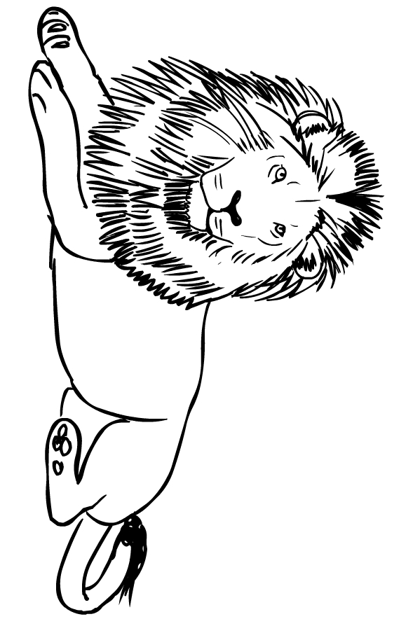 Lions drawing to print and color