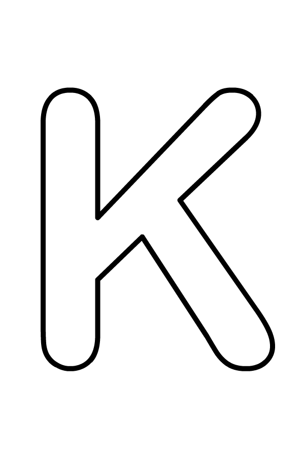 Capital letter K of the alphabet to be printed and colored