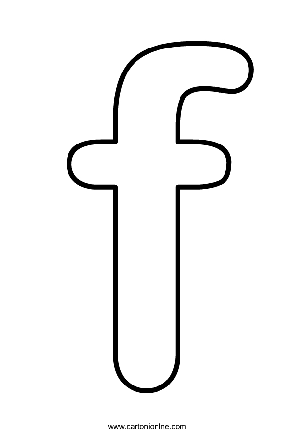 Ausmalbilder Kleinbuchstaben F des Alphabets zum Drucken und Frben