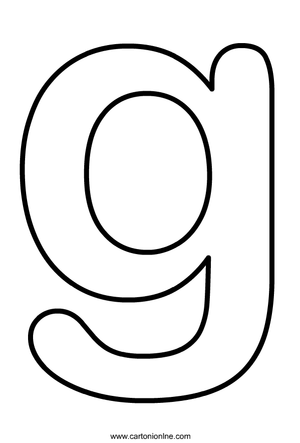  Letra G minúscula del alfabeto a colorear