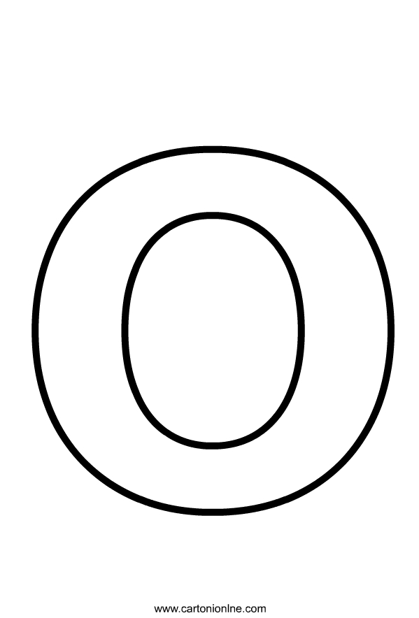 Ausmalbilder Kleinbuchstaben O des Alphabets zum Drucken und Frben