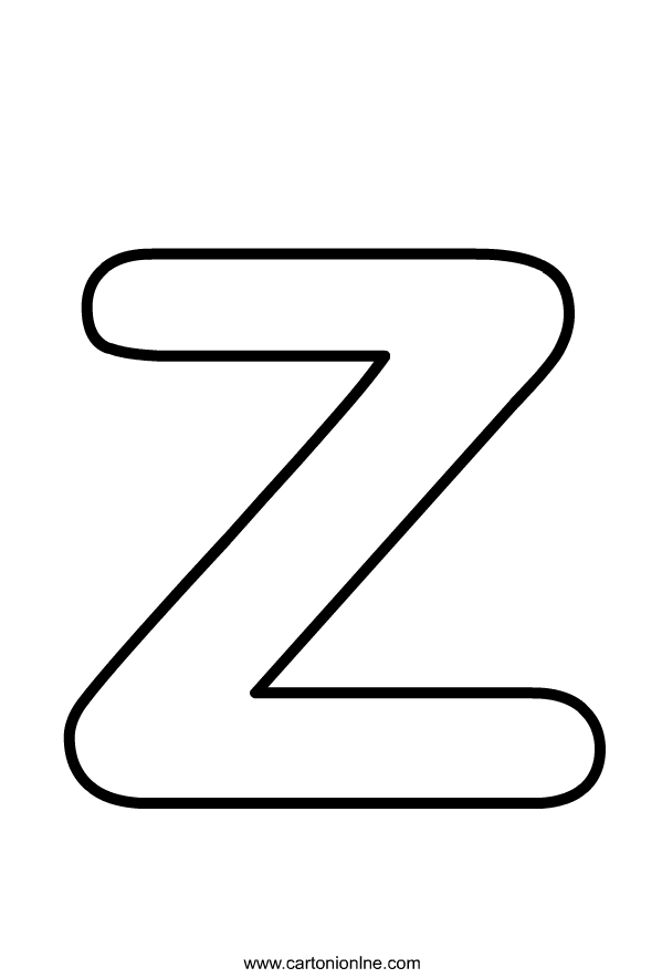 Lowercase letter Z of the alphabet   coloring pages to print and coloring 