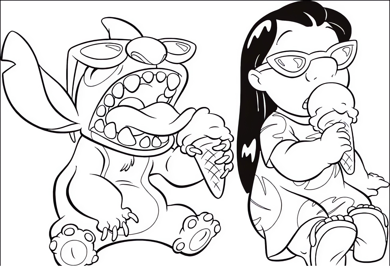 Lilo & Stitch 02  coloring page to print and coloring