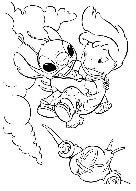 Lilo & Stitch ritning 36 för att skriva ut och färglägga
