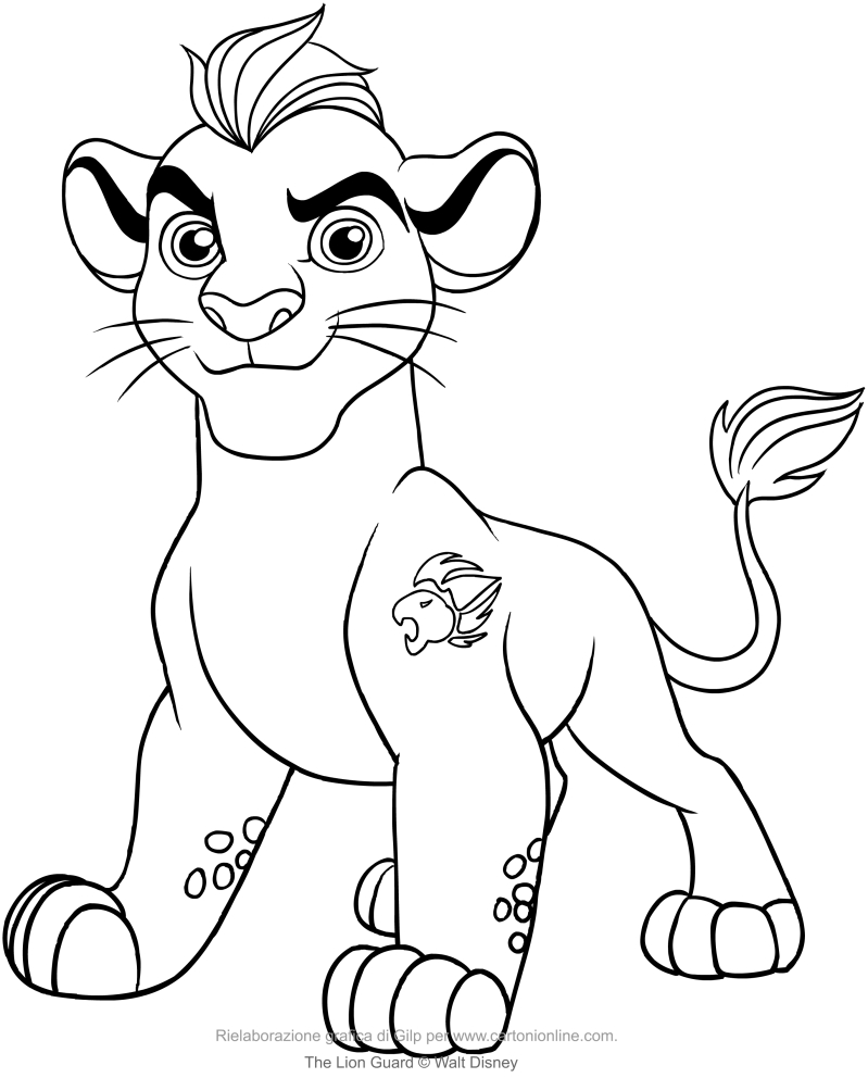 Dibujo de Kion (La Guardia del León) para imprimir y colorear