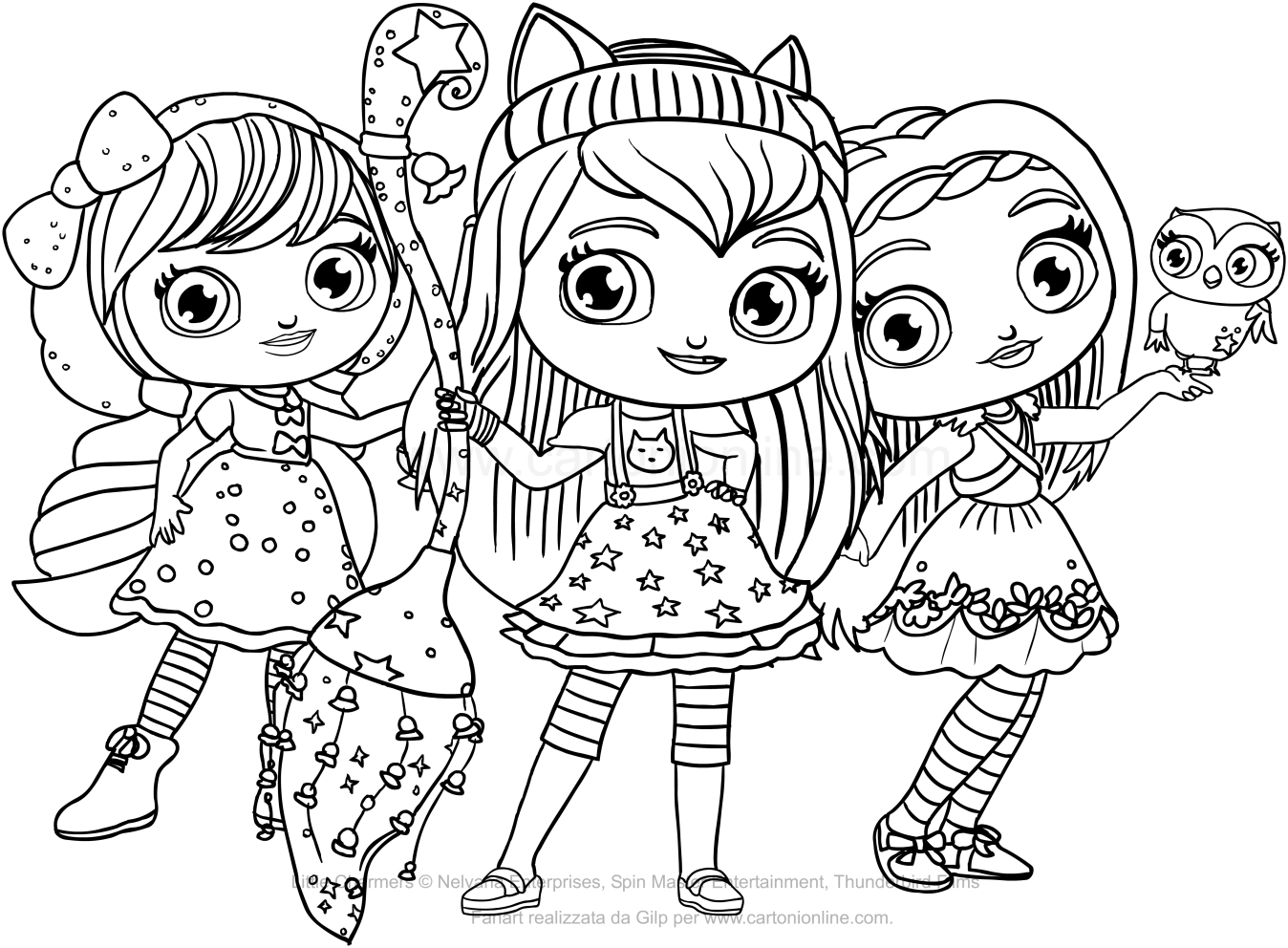 Colorear Little Charmers para imprimir y colorear