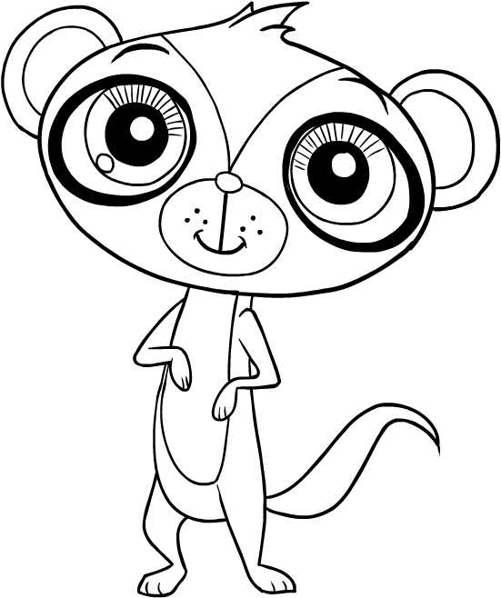 Dibujo de Sunil la mangosta de Littlest Pet Shop para imprimir y colorear