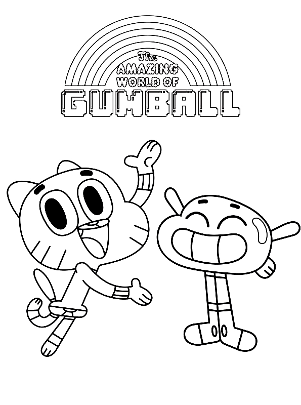 Coloriage 2 de Le monde incroyable de Gumball  imprimer et colorier