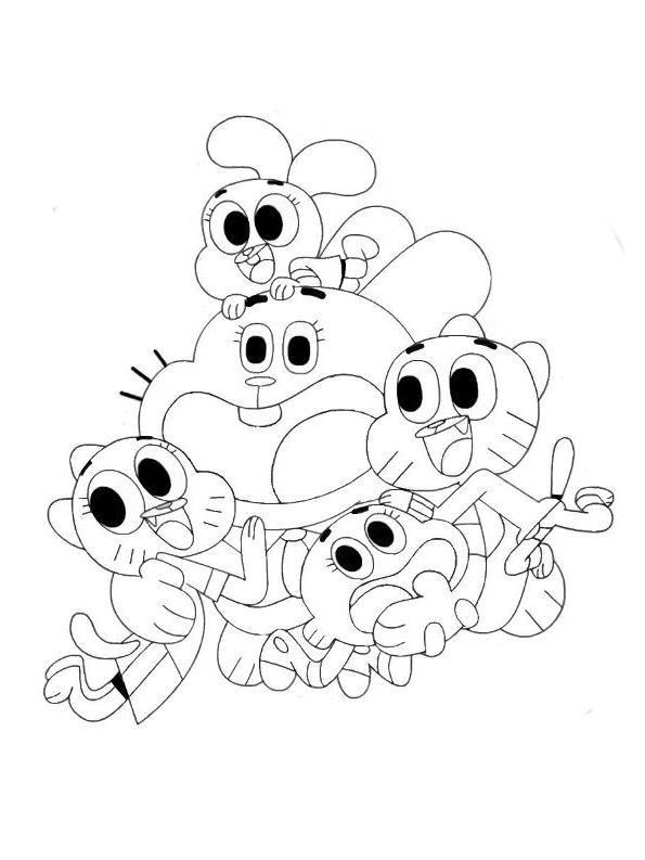 Coloriage 3 de Le monde incroyable de Gumball  imprimer et colorier