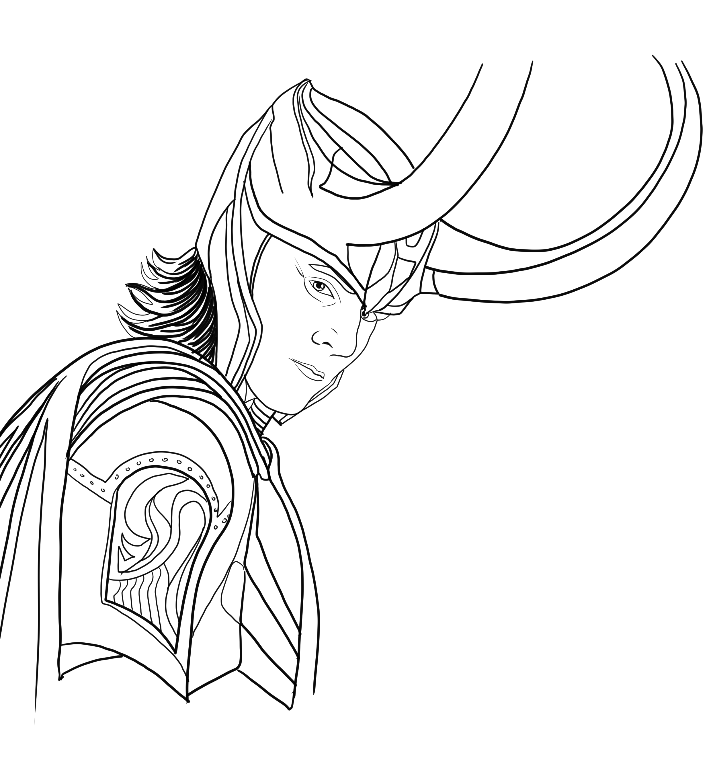 Dibujo de Loki 04 de Loki para imprimir y colorear
