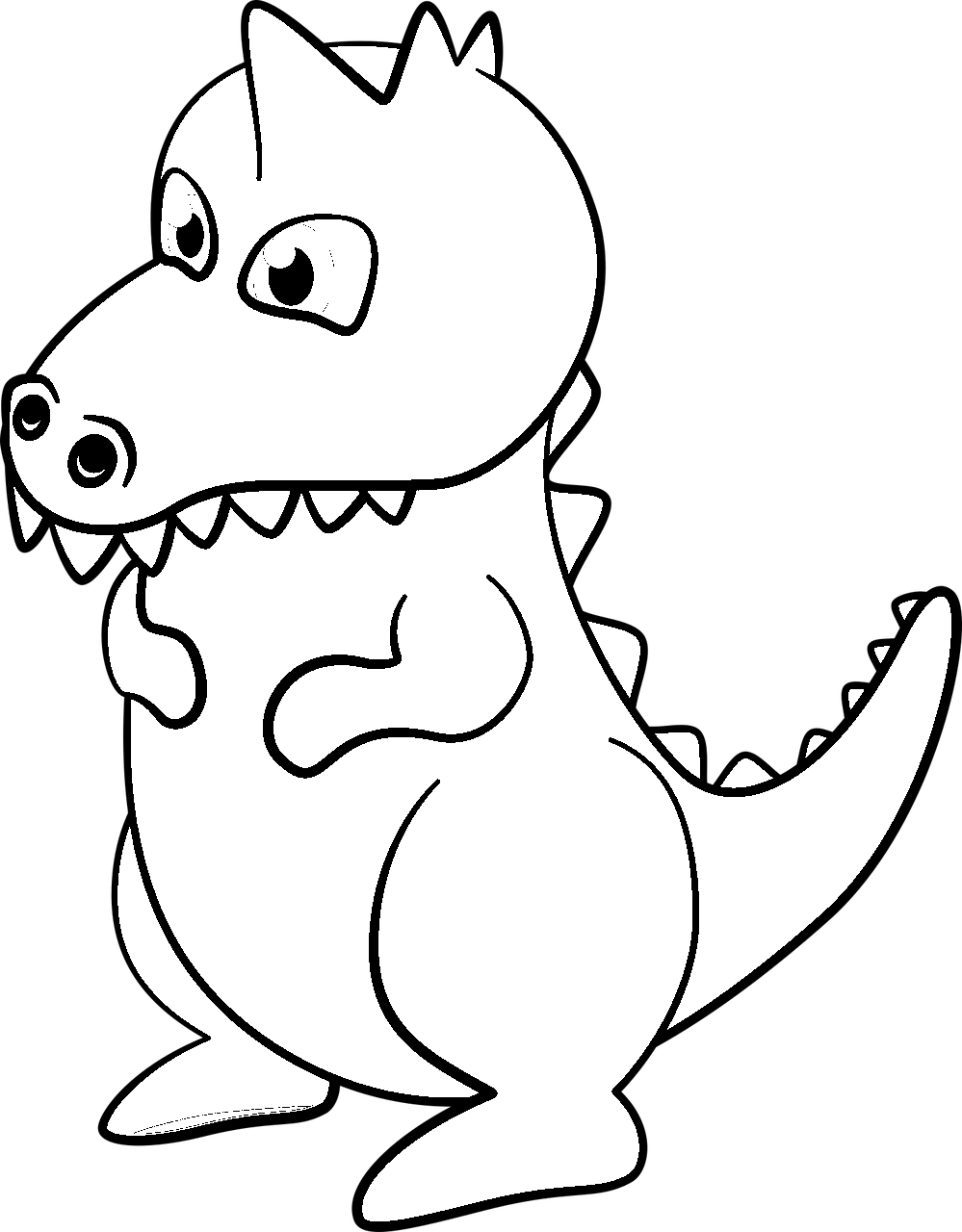 Cartoon style lizard coloring page for kids