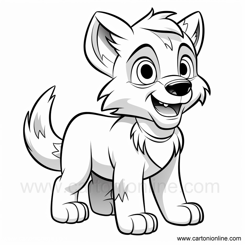 wolf cartoon 07  coloring page to print and coloring