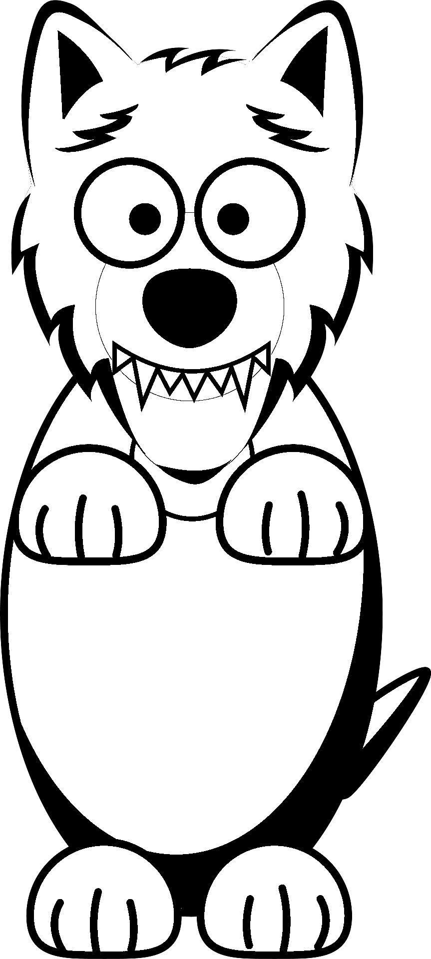 Malseite eines Wolfes im Cartoon-Stil