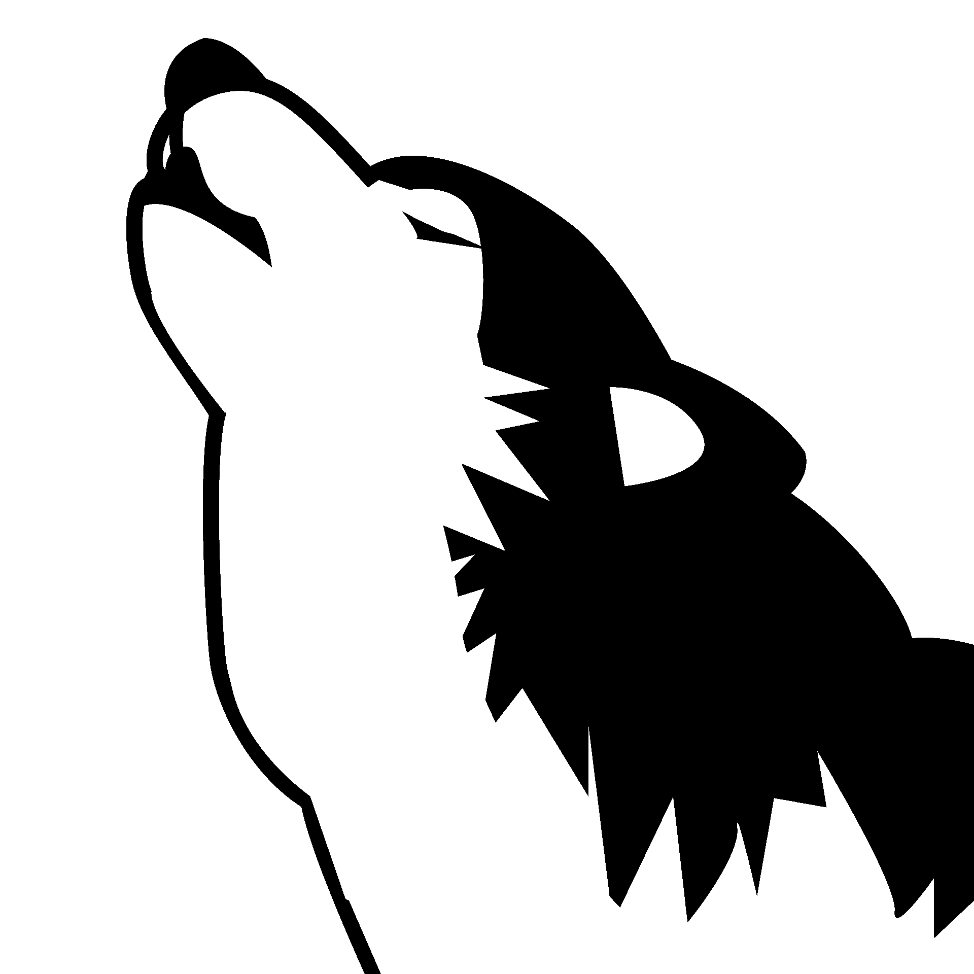 Página para colorear de un lobo de estilo de dibujos animados