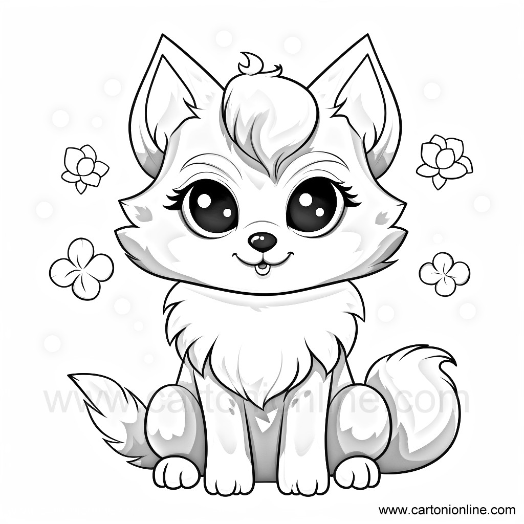 wolf kawaii 03  coloring pages to print and coloring