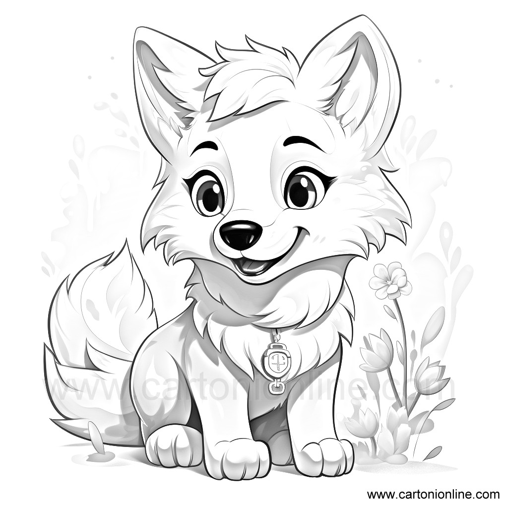 wolf kawaii 05  coloring page to print and coloring