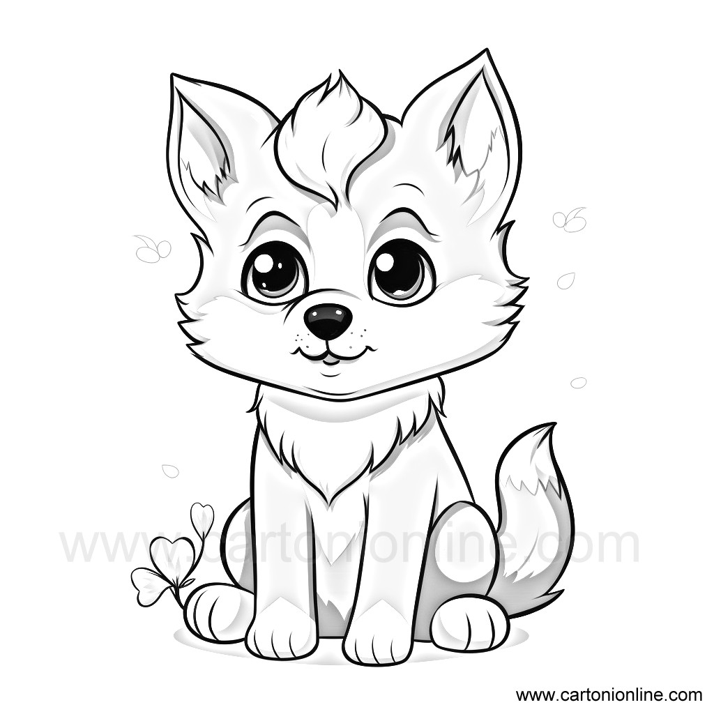 wolf kawaii 09  coloring pages to print and coloring
