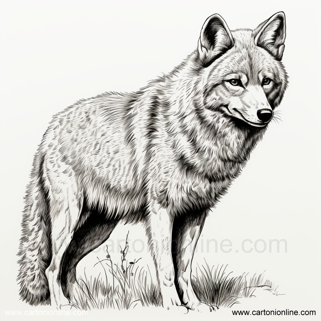Disegno lupo realistico 05 di lupo realistico da stampare e colorare