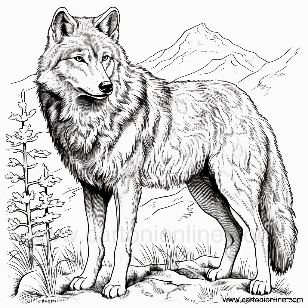 wolf realistic 07  coloring page to print and coloring