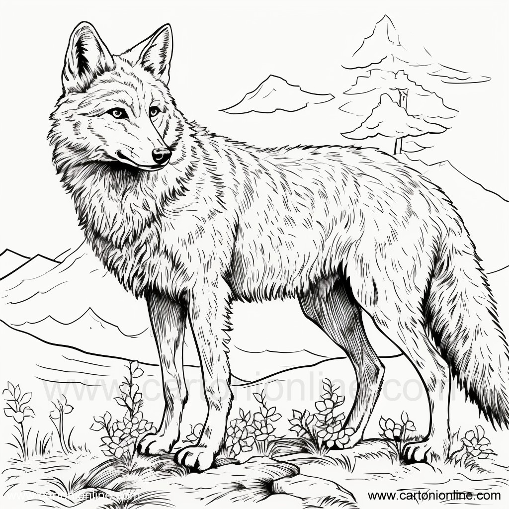 Disegno lupo realistico 08 di lupo realistico da stampare e colorare
