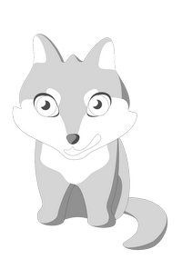 Coloring page of a cartoon style wolf