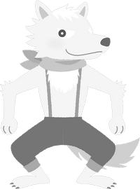 Coloriage d'un loup de style dessin animé