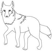 만화 스타일 늑대의 색칠 페이지