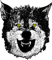 Malseite eines Wolfes im Cartoon-Stil