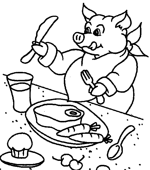 Drawing 6 from Pigs coloring page to print and coloring