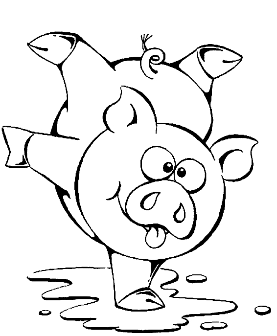 Ritning 9 av grisar för tryck och färg