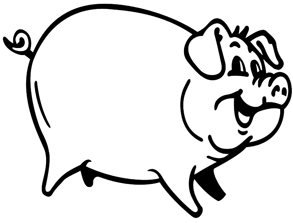 رسم الخنازير للطباعة واللون