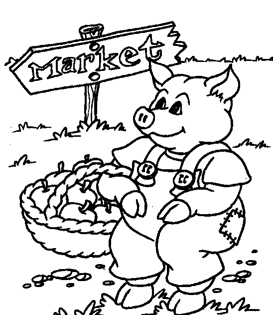 Ritning 15 av grisar för tryck och färg