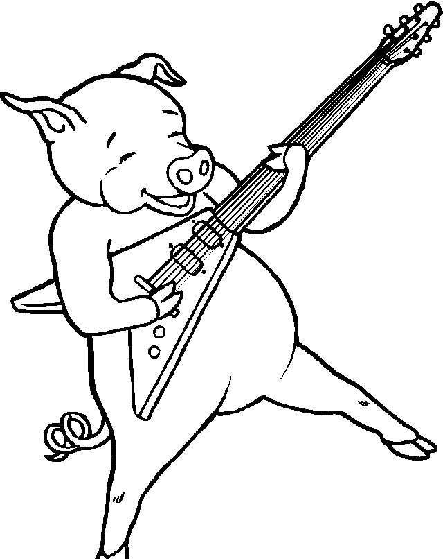 Ritning 18 av grisar för tryck och färg