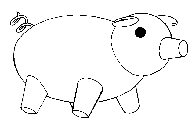 Ritning 19 av grisar för tryck och färg