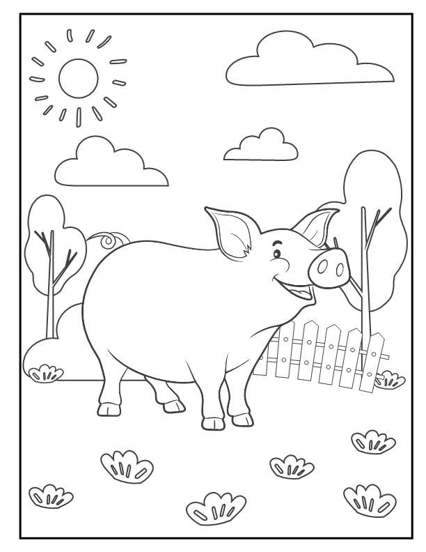 돼지의 색칠 페이지